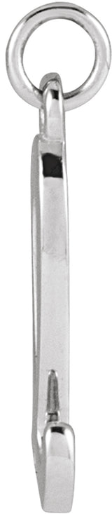 14K White Petite Initial L Pendant