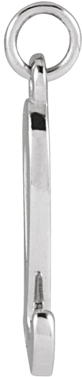 14K White Petite Initial L Pendant