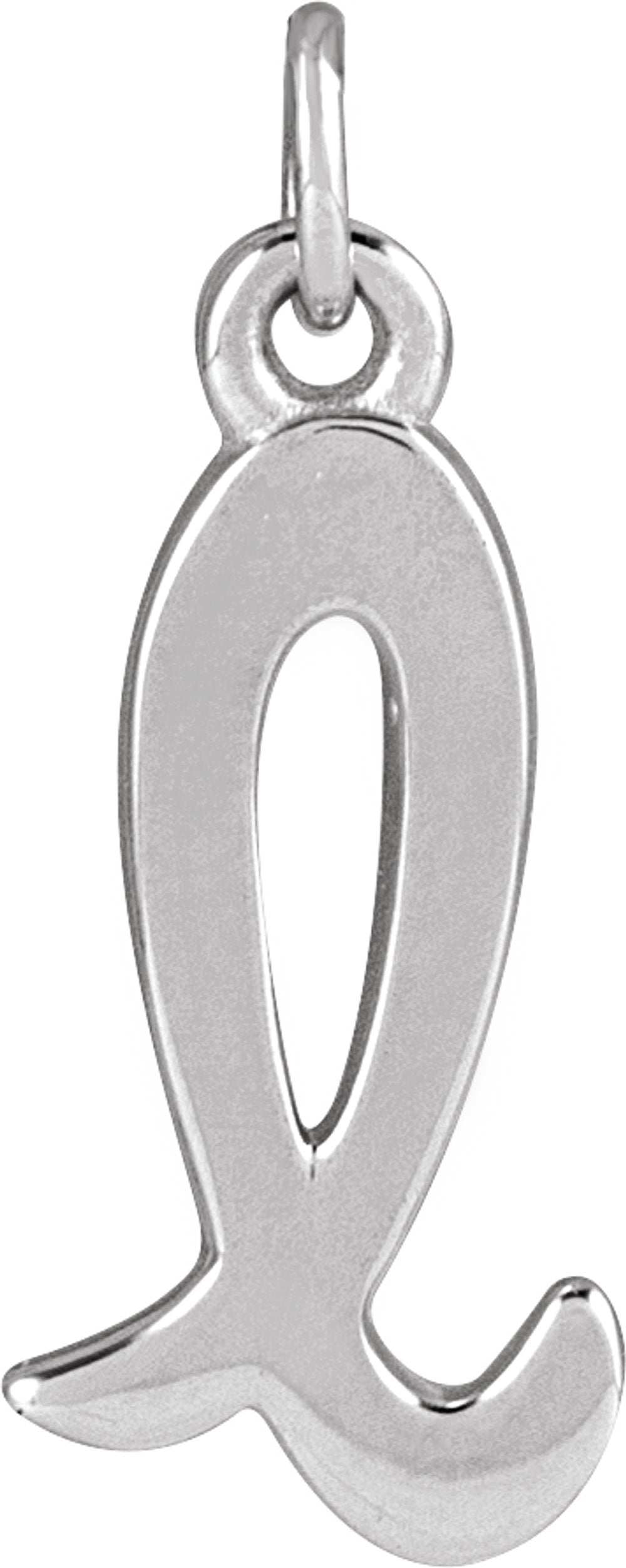 14K White Petite Initial L Pendant