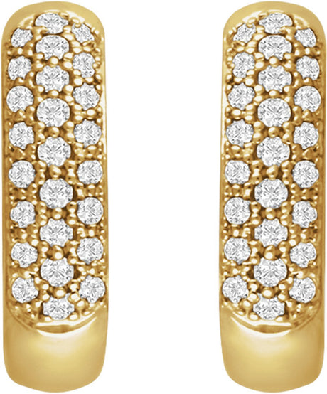 14K Yellow Gold 1/3 CTW Lab-Grown Diamond Hoop Earrings