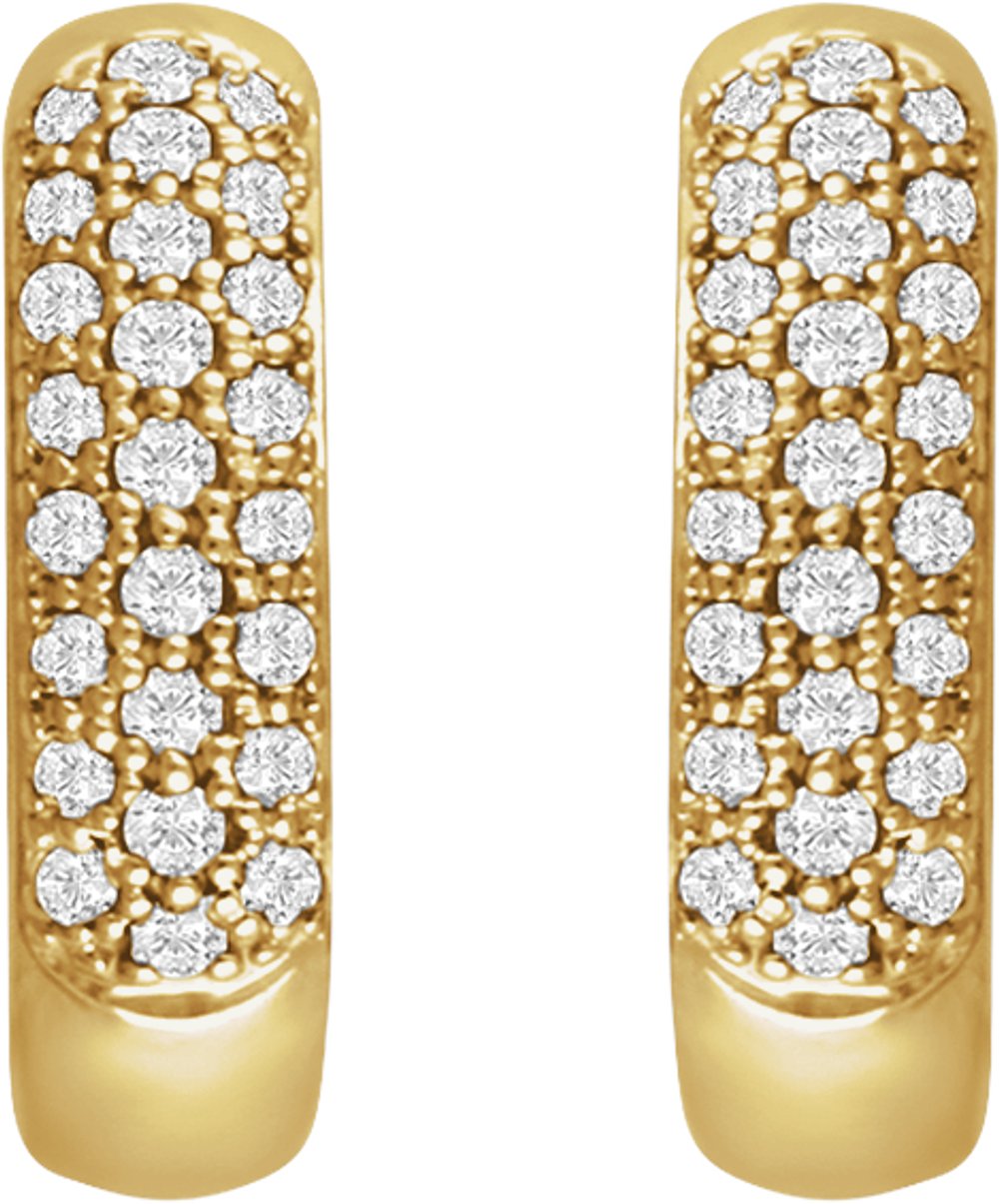 14K Yellow 1/2 CTW Lab-Grown Diamond Hoop Earrings