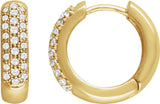 14K Yellow 1/3 CTW Natural Diamond Hoop Earrings