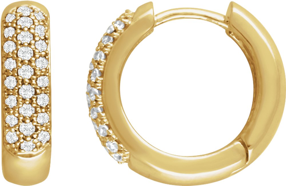 14K Yellow 1/2 CTW Lab-Grown Diamond Hoop Earrings