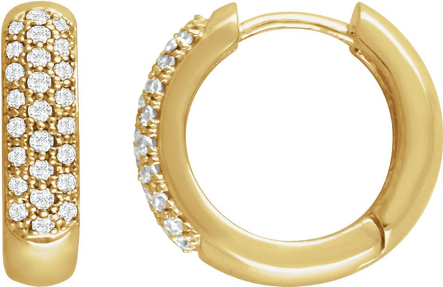 14K Yellow Gold 1/3 CTW Lab-Grown Diamond Hoop Earrings