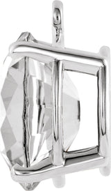 14K White 3/8 CT Natural Diamond 4-Prong Dangle