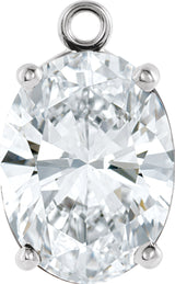 14K White 3/8 CT Natural Diamond 4-Prong Dangle