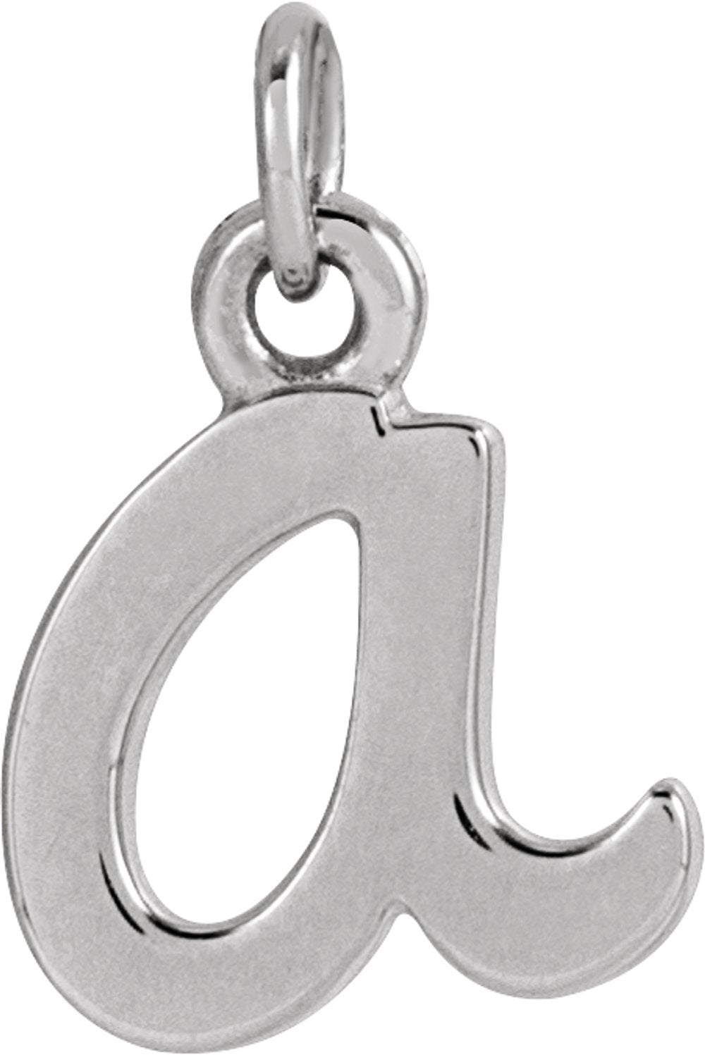 14K White Petite Initial A Pendant