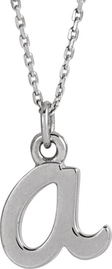 14K White Petite Initial A 16" Necklace