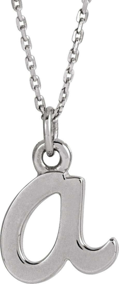 14K White Gold Petite Initial A 16" Necklace