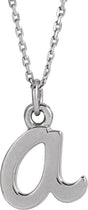 14K White Gold Petite Initial A 16" Necklace