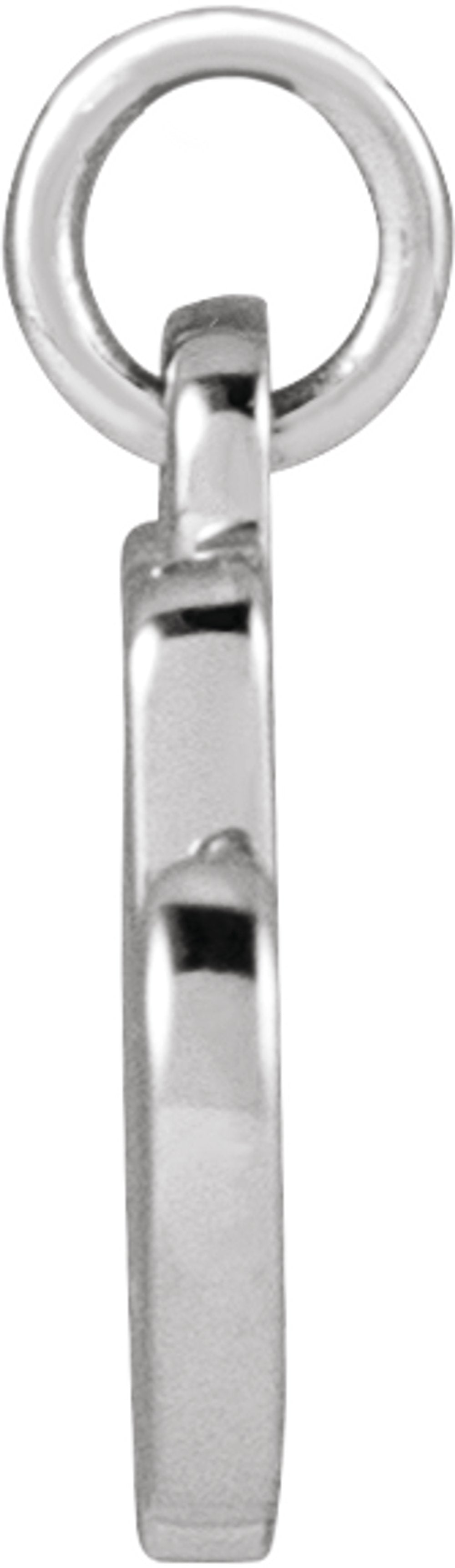 14K White Gold Petite Initial M Pendant