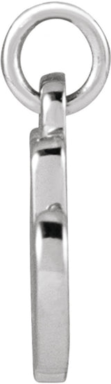 14K White Gold Petite Initial M Pendant