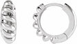 Sterling Silver Rope Dome 12.9 mm Hoop Earrings