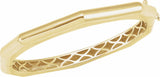 14K Yellow Geometric Hinged 7" Bangle Bracelet