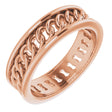 14K Rose Gold 6.3 mm Chain Link Flat Band Size 9
