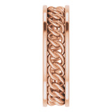 14K Rose Gold 6.3 mm Chain Link Flat Band Size 9