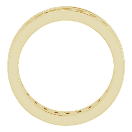 14K Yellow Gold 6.3 mm Chain Link Flat Band Size 8.5