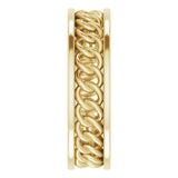 14K Yellow Gold 6.3 mm Chain Link Flat Band Size 8.5