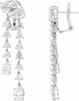 14K White Gold 9 1/2 CTW Lab-Grown Diamond Dangle Earrings