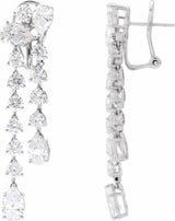 14K White Gold 9 1/2 CTW Lab-Grown Diamond Dangle Earrings