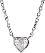 14K White Natural White Sapphire Bezel-Set 16-18" Necklace