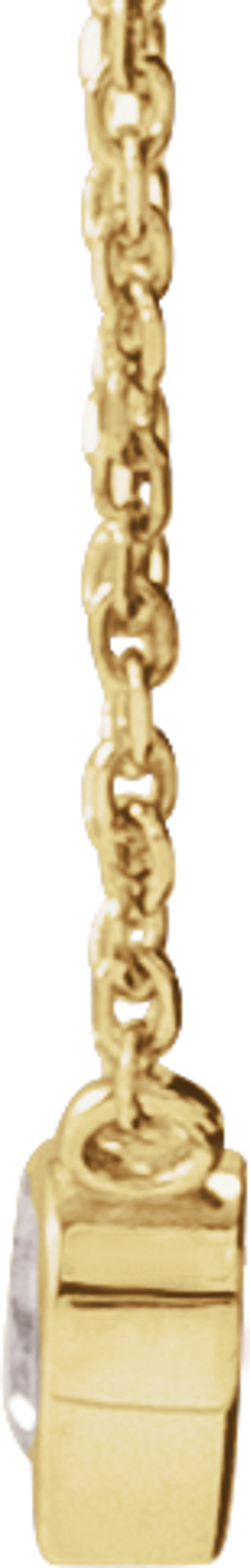 14K Yellow Gold Natural White Sapphire Bezel-Set 16-18" Necklace