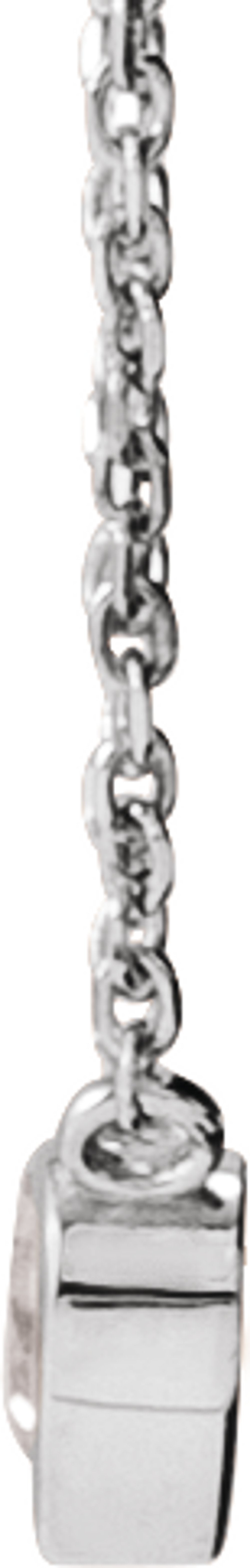 14K White Natural White Sapphire Bezel-Set 16-18" Necklace