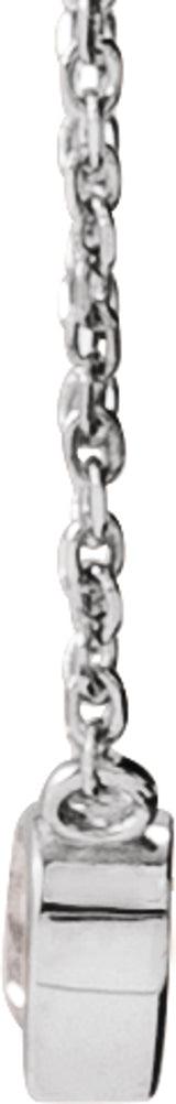 14K White Natural White Sapphire Bezel-Set 16-18" Necklace