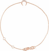 14K Rose .04 CTW Natural Diamond Crescent Moon 6 1/2-7 1/2 Bracelet