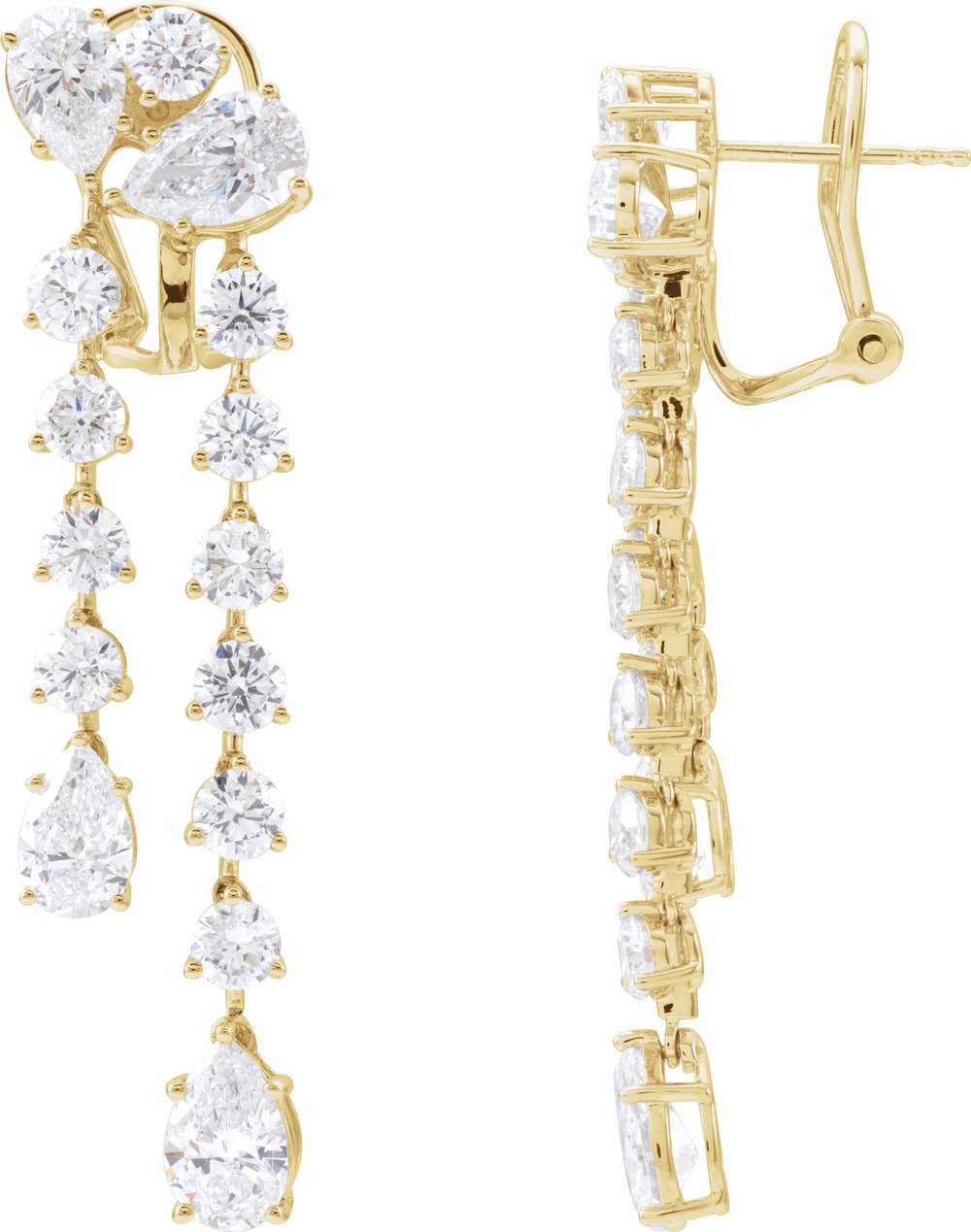 14K Yellow 9 1/2 CTW Lab-Grown Diamond Dangle Earrings