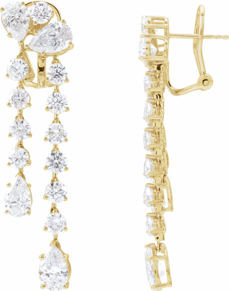 14K Yellow Gold 9 1/2 CTW Lab-Grown Diamond Dangle Earrings