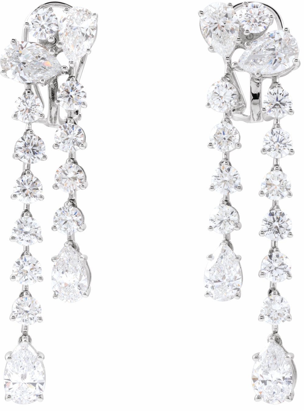 14K White 9 1/2 CTW Lab-Grown Diamond Dangle Earrings