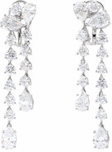 14K White 9 1/2 CTW Lab-Grown Diamond Dangle Earrings