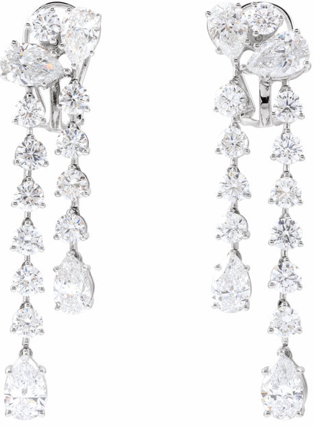 14K White Gold 9 1/2 CTW Lab-Grown Diamond Dangle Earrings