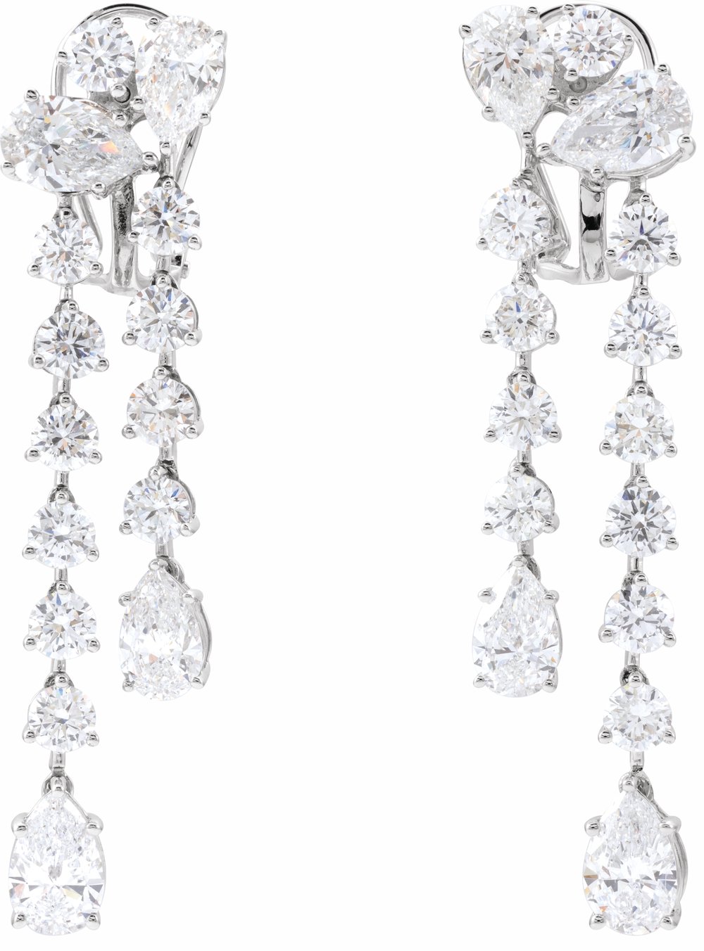 14K White Gold 9 1/2 CTW Lab-Grown Diamond Dangle Earrings