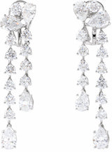 14K White Gold 9 1/2 CTW Lab-Grown Diamond Dangle Earrings