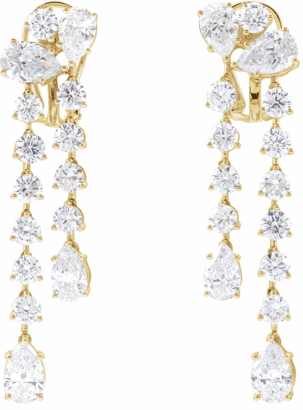 14K Yellow 9 1/2 CTW Lab-Grown Diamond Dangle Earrings