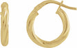 14K Yellow Twisted Tube 15 mm Hoop Earrings