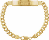 14K Yellow Gold Curb Identification 8" Bracelet