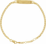 14K Yellow Adjustable Anchor Identification 6-7" Bracelet