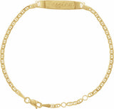 14K Yellow Gold Adjustable Anchor Identification 6-7" Bracelet