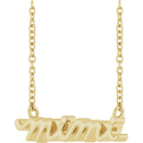 14K Yellow Gold Mimi Lowercase Script 18" Necklace