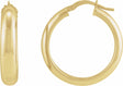 14K Yellow Half-Round Tube 30 mm Hoop Earrings