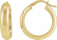 14K Yellow Half-Round Tube 25 mm Hoop Earrings
