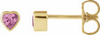 14K Yellow Gold Natural Pink Sapphire Stud Earrings