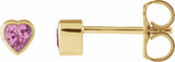 14K Yellow Gold Natural Pink Sapphire Stud Earrings