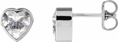 14K White Stuller Lab-Grown Moissanite Stud Earrings