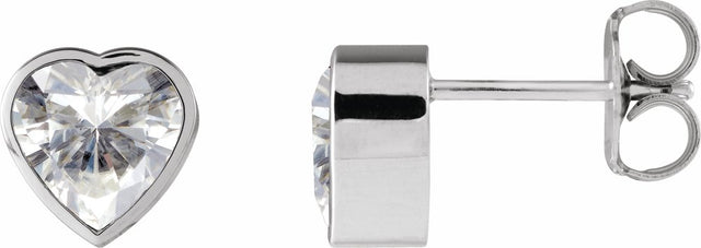 14K White Gold Stuller Lab-Grown Moissanite Stud Earrings