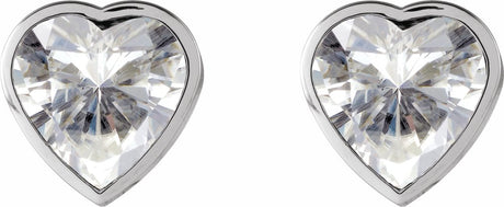 14K White Stuller Lab-Grown Moissanite Stud Earrings