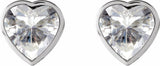 14K White Gold Stuller Lab-Grown Moissanite Stud Earrings